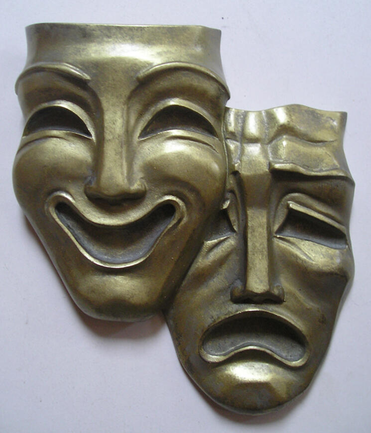 The Comedy and Tragedy Masks custom made bronze relief